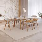 Conjunto Sala de Jantar com Tampo de Vidro Monalisa 6 Cadeiras Gaia Yescasa