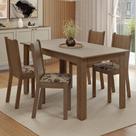 Conjunto Sala De Jantar Dolce Mesa Tampo De Madeira 6 Cadeiras Madesa Rustic/crema/bege Marrom