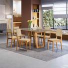 Conjunto Sala De Jantar Dora Em Madeira Maciça 6 Cadeiras Boucle Bege