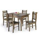 Conjunto Sala de Jantar e Cozinha Com 4 Cadeiras Madeira Maciça
