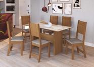 Conjunto Sala de Jantar Fidelitá Atenas 150cm Com 6 Cadeiras Freijó/Off-White Assento Linho