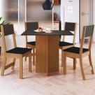 Conjunto Sala de Jantar Fidelitá Roma Com 4 Cadeiras Freijó/Chumbo/Preto