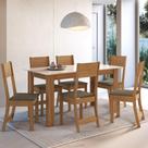 Conjunto Sala de Jantar Fidelitá Veneza Com 6 Cadeiras Freijó/Off-White Assento Cacau
