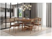 Conjunto Sala de Jantar Filadélfia 6 Cadeiras Carraro Areia/Rose/Nogal Conjunto Sala de Jantar Filadélfia 6 Cadeiras Carraro Areia/Rose/Nogal