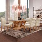 Conjunto Sala de Jantar Genova Tampo Vidro/mdf com 6 Cadeiras Genova Smart Plus