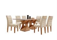Conjunto Sala de Jantar Genova Tampo Vidro/mdf com 6 Cadeiras Genova Smart Plus