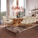Conjunto Sala De Jantar Genova Tampo Vidro/MDF com 8 Cadeiras Genova Smart Plus
