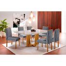 Conjunto Sala de Jantar Jade 6 Lugares Mesa e Cadeiras Móveis Mix