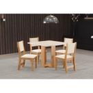Conjunto Sala de Jantar Jady Mesa Quadrada com 4 Cadeiras Sol Conjunto Sala de Jantar Jady Mesa Quadrada com 4 Cadeiras Sol