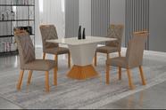 Conjunto Sala de Jantar Larissa 1,20m tampo copo off com 4 Cadeiras