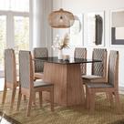 Conjunto sala de jantar libia 1,35 com 6 cadeiras amend 01a Conjunto sala de jantar libia 1,35 com 6 cadeiras amend 01a
