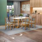 Conjunto Sala De Jantar Lina Em Madeira Maciça 6 Cadeiras Boucle Cinza Conjunto Sala De Jantar Lina Em Madeira Maciça 6 Cadeiras Boucle Cinza