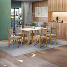 Conjunto Sala de Jantar Lina em Madeira Maciça 6 Cadeiras Boucle Cinza