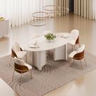 Conjunto Sala de Jantar Liz Tampo Elipse com Vidro Orgânico 218cm com 6 Cadeiras Vitta