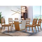 Conjunto Sala de Jantar Luna 180CM com 6 Cadeiras de Madeira Aila - Moderna Conjunto Sala de Jantar Luna 180CM com 6 Cadeiras de Madeira Aila - Moderna