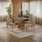 Conjunto Sala de Jantar Luna Kappesberg 4 Cadeiras Veludo Bege