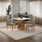 Conjunto Sala De Jantar Luna Kappesberg 4 Cadeiras Veludo Bege