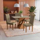 Conjunto Sala De Jantar Luna Kappesberg 4 Cadeiras Veludo Bege