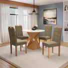 Conjunto Sala De Jantar Luna Kappesberg 4 Cadeiras Veludo Bege