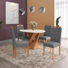 Conjunto Sala De Jantar Luna Kappesberg 4 Cadeiras Veludo Titanio