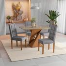 Conjunto Sala De Jantar Luna Kappesberg 4 Cadeiras Veludo Titanio