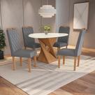 Conjunto Sala De Jantar Luna Kappesberg 4 Cadeiras Veludo Titanio Conjunto Sala De Jantar Luna Kappesberg 4 Cadeiras Veludo Titanio