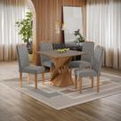 Conjunto Sala De Jantar Luna Kappesberg 4 Cadeiras Veludo Titanio