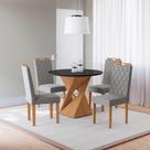 Conjunto Sala De Jantar Luna Kappesberg 4 Cadeiras Veludo Titanio Conjunto Sala De Jantar Luna Kappesberg 4 Cadeiras Veludo Titanio