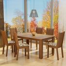 Conjunto Sala de Jantar Madesa Analu Mesa Tampo de Madeira com 6 Cadeiras Conjunto Sala de Jantar Madesa Analu Mesa Tampo de Madeira com 6 Cadeiras
