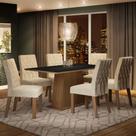 Conjunto Sala de Jantar Madesa Daniela Mesa Tampo de Madeira com 6 Cadeiras