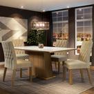 Conjunto Sala de Jantar Madesa Grazi Mesa Tampo de Vidro com 4 Cadeiras Conjunto Sala de Jantar Madesa Grazi Mesa Tampo de Vidro com 4 Cadeiras