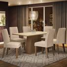 Conjunto Sala de Jantar Madesa Luciana Mesa Tampo de Madeira com 6 Cadeiras - Rustic/Crema/Imperial
