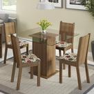 Conjunto Sala De Jantar Madesa Mesa Tampo Vidro 4 Cadeiras Conjunto Sala De Jantar Madesa Mesa Tampo Vidro 4 Cadeiras
