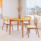 Conjunto Sala de Jantar Mesa 115cm Redonda Seiva 4 Cadeiras Liz CabeCasa MadeiraOriginals
