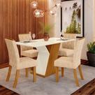 Conjunto Sala de Jantar Mesa 120cm 4 Cadeiras Évelin Espresso Móveis