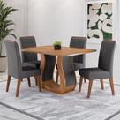 Conjunto Sala de Jantar Mesa 120cm Cabernet e 4 Cadeiras Cristal Viero Conjunto Sala de Jantar Mesa 120cm Cabernet e 4 Cadeiras Cristal Viero