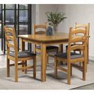 Conjunto Sala de Jantar Mesa 120cm e 4 Cadeiras Estofadas 100% Madeira Maciça Napoli Espresso Móveis