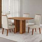Conjunto Sala de Jantar Mesa 120cm Franc e 4 Cadeiras Cristal Viero Conjunto Sala de Jantar Mesa 120cm Franc e 4 Cadeiras Cristal Viero