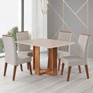 Conjunto Sala de Jantar Mesa 120cm Moscato e 4 Cadeiras Cristal Viero