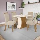 Conjunto Sala de Jantar Mesa 120cm Tampo MDF Canto Reto com 4 Cadeiras Angel Espresso Móveis