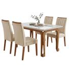 Conjunto Sala de Jantar Mesa 1,20m com vidro Nadine 4 Cadeiras Sofia