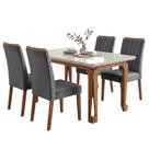 Conjunto Sala de Jantar Mesa 1,20m com vidro Nadine 4 Cadeiras Sofia