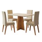 Conjunto Sala de Jantar Mesa 1,20m Moove 4 Cadeiras Linho Milano Conjunto Sala de Jantar Mesa 1,20m Moove 4 Cadeiras Linho Milano