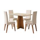 Conjunto Sala de Jantar Mesa 1,20m Moove 4 Cadeiras Veludo Milano Viero