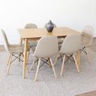 Conjunto Sala de Jantar Mesa 120x75cm Finlândia com 6 Cadeiras Eiffel Botonê Conjunto Sala de Jantar Mesa 120x75cm Finlândia com 6 Cadeiras Eiffel Botonê