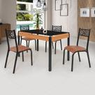 Conjunto Sala de Jantar Mesa 120x77cm Tampo Vidro com 4 Cadeiras Jade
