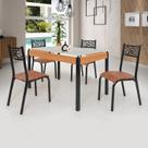 Conjunto Sala de Jantar Mesa 120x77cm Tampo Vidro com 4 Cadeiras Jade Conjunto Sala de Jantar Mesa 120x77cm Tampo Vidro com 4 Cadeiras Jade