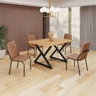 Conjunto Sala de Jantar Mesa 120x90cm Base Império Tampo Mdf Malibu