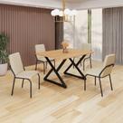Conjunto Sala de Jantar Mesa 120x90cm Base Império Tampo Mdf Malibu