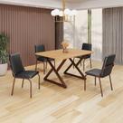 Conjunto Sala de Jantar Mesa 120x90cm Base Império Tampo Mdf Malibu